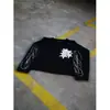 Camiseta de Manga Longa Estilo Americano Transfronteiriça Europeia e Americana, Top Estampado Retrô Escuro Y2K, Roupa da Moda High Street Trendy Ins
