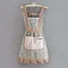 Delantal de Lona para el Hogar Estilo Nuevo Impermeable Delantal de Cocina Anti-Manchas Transpirable Vestido de Princesa para Mujer Delantal de Cocina Ropa de Trabajo