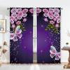Cortina con estampado de flores y mariposas, ideal para dormitorio, sala de estar, estudio, etc., de fábrica directa, 2 unidades.