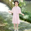 Nuevo Conjunto Qipao Estilo Chino para Niñas, Vestido Qipao Mejorado Estilo Nacional de Verano, Hanfu Estilo Jiangnan para Niña