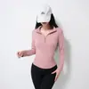 Ropa Deportiva para Correr y Fitness Manga Larga para Mujer Media Cremallera Camiseta Deportiva Yoga Entrenamiento Exterior Otoño e Invierno Forro Polar Capa Base
