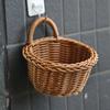Cesta de Gengibre e Alho de Rattan Sintético para Cozinha Caixa de Chaves para Porta de Entrada Porta dos Fundos Cesta Decorativa de Parede Cesta de Flores de Parede