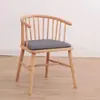 Cadeira de Jantar em Madeira Maciça Moderna Minimalista Windsor Princesa Cadeira com Braços Cadeira de Varanda Cadeira com Encosto para Casa Móveis Japoneses Cadeira de Aro