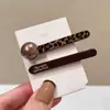Pinza para el pelo con estampado de leopardo y flores, accesorio para el pelo elegante y exquisito, pinza dulce para flequillo, pinza para el pelo para mechones sueltos, adorno para el pelo elegante y exquisito