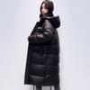 Chaqueta de plumón de comercio exterior de productos genuinos, chaqueta de plumón larga hasta la rodilla para mujer, para hombres y mujeres, con plumón de pato blanco Northeast GB 90, chaqueta gruesa y esponjosa.