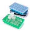Suministro puntual de 15 cubitos de hielo cuadrados de silicona para niños, caja de suplemento alimenticio con tapa, molde de caja de hielo cuadrada de grado alimenticio