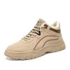 Zapatos de invierno para hombre, zapatos altos con forro polar, zapatos de trabajo de suela gruesa a la moda para hombre, zapatos gruesos y cálidos con acolchado de algodón, zapatos de protección laboral para hombre