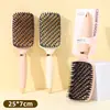 Serie Cacao Crema Peine de Masaje Doble Propósito para el Hogar Peine Hueco Esponjoso Peine Tormenta Cabello Liso Peine con Cojín de Aire Antiestático