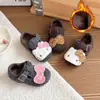 Zapatos Peludos para Niñas 2025 Invierno Nuevos Zapatos Cálidos de Gato Kt para Niñas Birkenstock Los Más Fáciles de Combinar para Niños Zapatos de Algodón Doudou Antideslizantes