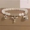 Pulsera de Gato Hello Kitty Linda Anillo de Cuentas DIY Campana Corazón Amor Pareja Mejor Amigo Pulsera