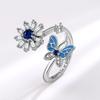 Anillo Giratorio para la Ansiedad de Mariposa Copo de Nieve de Amazon para Mujer Anillo Esmaltado Abierto Personalidad Juego de Anillos Apilables al por Mayor