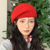 Chapéu de cabeça grande de mohair outono e inverno feminino quente moda all-match lã boina estilo coreano showface pequeno pintor chapéu