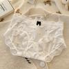Ropa interior retro francesa de seda de hielo para mujer de cintura media, algodón de punto de onda de puro deseo, entrepierna bacteriostática 7A, calzones de seda de hielo para mujer