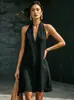 Nuevo vestido casual de verano para mujer 2026, transfronterizo europeo y americano, color liso, cuello en V, manga corta, nuevo producto disponible en Amazon y TikTok