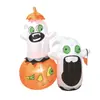 Decoración Inflable de Fantasma y Calabaza de Halloween de 1.5 metros con Luz LED para Exteriores, Jardín, Decoración Festiva
