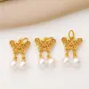 Colgante de Mariposa Chapado en Oro con Diseño de Gota de Aceite, Dijes de Vaina de Loto, Materiales para Pulsera de Cuentas Hecha a Mano DIY, Collar, Aretes