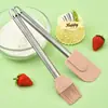 Rascador de silicona resistente a altas temperaturas, juego de brocha para aceite, mango de acero inoxidable, espátula para crema de pastel, herramienta para hornear, para el hogar, en stock
