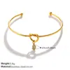 Moda Europea y Americana Minimalista Estilo Ins Colgante de Número Incrustado con Circonita Pulsera Nudada Acero Inoxidable Pulsera Abierta Apilable en Forma de C