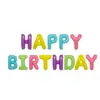 Balão de folha de alumínio com letras em inglês HAPPY BIRTHDAY de 16 polegadas Decoração de ANIVERSÁRIO cor HAPPY BIRTHDAY