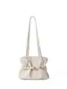 Bolsa Transversal de Couro com Cera e Design Plissado Estilo Coreano Nicho Feminina Nova Moda Retro Versátil Portátil Bolsa de Ombro