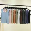 Estilo Coreano Primavera y Verano Nuevo Algodón Versión Coreana Corte Delgado Talla Extra Ropa Interior Camiseta sin Mangas Doble Cuello en U para Mujer, Camiseta Base Camisola Suave y Versátil