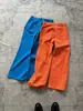 Calça Scimitar Laranja Dopamina para Homens e Mulheres, Calças de Trabalho Finas de Verão Estilo Americano, Calças Retas Cleanfit Flare