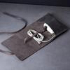 Bolsa enrollable portátil de gran capacidad para guardar cables de audífonos y cables de datos, kit multifuncional de cuero para power bank y accesorios digitales