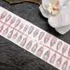 Nuevas Tiras de Uñas Pre-hechas Más Vendidas de 30 Piezas, Parches de Uñas Coloridos Electroplateados, Arte de Uñas Degradado, Uñas Portátiles Color Ojo de Gato Hielo-Transparente