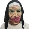 El Conjuro 2 Tela Negra Cabeza de Monja Maquillaje de Halloween Máscara Broma Cara de Fantasma Terrorífico Aterrador Latex Cabeza Mayorista