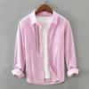 Camisa de Algodón de Manga Larga para Hombre Primavera y Otoño Estilo Japonés Simple Guapo a la Moda Casual Versátil Chaqueta Camisa 8805