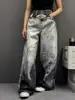 Pantalones de Pierna Ancha Estilo Desierto Industrial Estampado 3D Cinturón Unisex Casual Holgado Hip-Hop Pantalones Casuales Largos hasta el Suelo