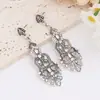 Nuevos Pendientes Transfronterizos Europeos y Americanos, Pendientes de Alta Gama Incrustados con Diamantes para Mujer, Pendientes Largos Exagerados y Únicos en Forma de Gota de Agua, En Stock