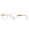 Óculos Antiluz Azul Vintage 3159 Oval Armação Pequena de Arame Dourado Moda Irmã Óculos Lisos Simples em Estoque