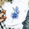 Camiseta Casual para Mujer con Estampado Floral Elegante Lindo de los 90 para Oficina