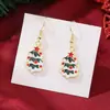Aretes Navideños Europeos y Americanos Transfronterizos de Papá Noel Copo de Nieve Bastón de Caramelo Campana Alce Aretes de Sombrero Navideño