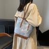 Bolso Simple de Gran Capacidad en Color Contraste para Mujer Otoño e Invierno 2024 Nueva Llegada Bolso de Hombro Sobaco de Alta Gama Estilo Occidental Bolso Bucket para Desplazamiento