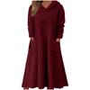 Transfronteiriço 2025 Novo Outono e Inverno Europeu e Americano Amazon Solto Casual Pelúcia com Capuz Manga Longa Vestido Roupa de Casa