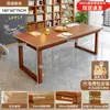 Escritorio para sala de estar, escritorio largo grande para leer y estudiar, mesa de comedor para el hogar, mesa doble larga, estación de trabajo para computadora