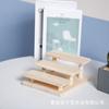 Estante de exhibición con forma de escalera de madera, accesorios para ventana, exhibidor de muñecas, estante para perfume, estante de almacenamiento para gafas y relojes