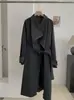 Casaco Trench KEKEZOON de gola oversized, caimento solto, com detalhes color block para mulheres, estilo coreano, casaco longo versátil e elegante para o outono, 9077