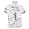 Camisa Casual Resistente para Hombre de Verano 2019 Ropa de Trabajo Estilo Rudo para Exteriores Talla Grande Camisa Militar de Trabajo Hombrera 100% Algodón Camisa Juvenil de Manga Corta para Hombres