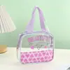 Bolso de Mano Conveniente de Gran Capacidad Neceser de Viaje Bolsa de Artículos de Tocador Cosméticos PVC Transparente Impermeable Multifunción