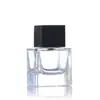 Frasco de perfume cuadrado de 50 ml, botella con atomizador de vidrio, botella de muestra pequeña portátil para cosméticos.