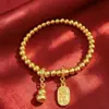 Pulsera de calabaza de la fortuna chapada en oro para mujer, mismo estilo que en las joyerías, lujo de alta gama, oro arena, lujo ligero, regalo perfecto para novia