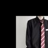 [Apuntar a la derecha] uniforme jk/DK original japonés básico diario camisa de manga larga para hombre camisa de cuello puntiagudo blanco y negro