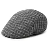 Gorra retro para hombre, boina a cuadros de otoño e invierno, gorra coreana de mediana edad, gorra progresiva informal Joker, venta al por mayor