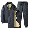 Estilo Comercio Exterior Chaqueta Acolchada de Algodón y Lana de Cordero Set de Tres Piezas Hombre 2388 Cálida con Forro de Terciopelo Chaqueta Acolchada de Algodón y Lana de Cordero