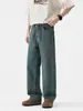 Roupas Masculinas Fengshe / Lançamento Primavera e Outono 2026 Jeans Simples Resistente Lavado com Enzimas Desgastado Estilo Americano High Street Modelagem Solta