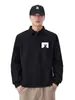 Ropa para Hombre Fengshe / Sudadera de Manga Larga para Hombre de Otoño 300g con Cuello de Solapa Estampado, Estilo Americano, Marca de Moda, Peso Pesado, Corte Holgado
