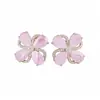 Gema Flor de Hielo Padparadscha Pendientes de Flor Gota de Agua Anillo Estilo Dulce de Princesa Set de Lujo de Gama Alta